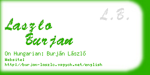 laszlo burjan business card